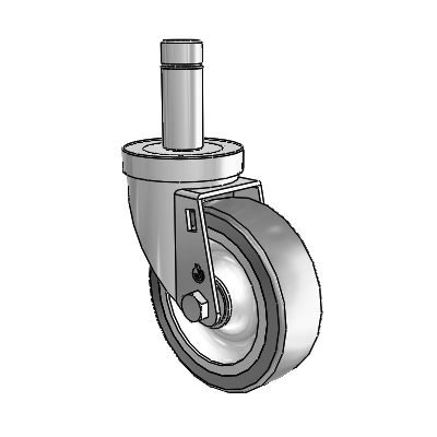 30 Series Grip Ring Zinc Swivel Caster with 4 x 1.25 Advantage TPR (Flat) Wheel