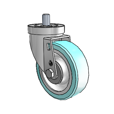 30 Series Threaded Stem Zinc Swivel Caster with 4 x 1.25 Advantage Health Wheel