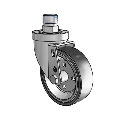 30 Series Pipe Thread Stem Zinc Swivel Caster with 4 x 1.25 Welded Disc Polyurethane Wheel