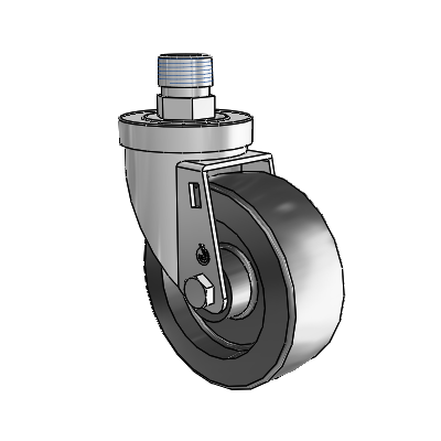 30 Series Pipe Thread Stem Zinc Swivel Caster with 4 x 1.5 Hi-Temp Resin Wheel