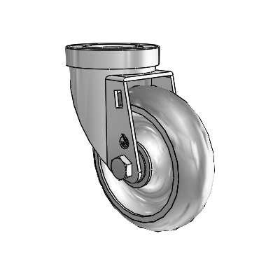 30 Series Hollow Kingpin Zinc Swivel Caster with 4 x 1.25 Advantage TPR (Round) Wheel