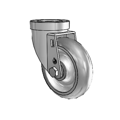 30 Series Hollow Kingpin Zinc Swivel Caster with 4 x 1.25 Advantage TPR (Round) Wheel