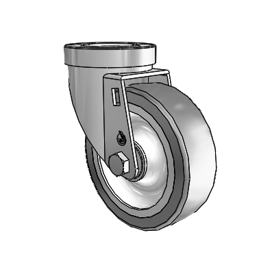 30 Series Hollow Kingpin Zinc Swivel Caster with 4 x 1.25 Advantage TPR (Flat) Wheel