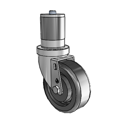 30 Series Expanding Adapter Zinc Swivel Caster with 4 x 1.5 Phenolic Wheel