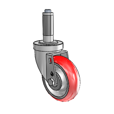 30 Series Expanding Adapter Zinc Swivel Caster with 4 x 1.25 Advantage Heat (Round) Wheel