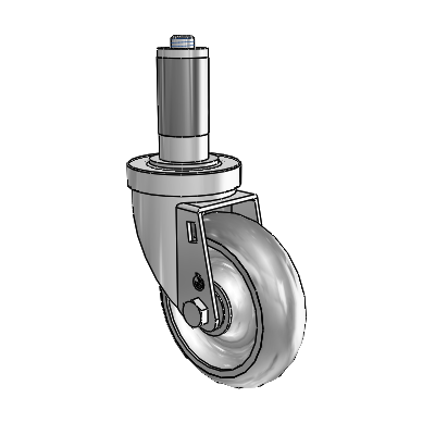 30 Series Expanding Adapter Zinc Swivel Caster with 4 x 1.25 Advantage TPR (Round) Wheel