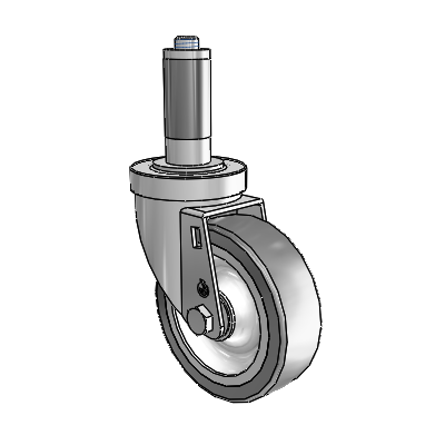 30 Series Expanding Adapter Zinc Swivel Caster with 4 x 1.25 Advantage TPR (Flat) Wheel