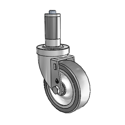 30 Series Expanding Adapter Zinc Swivel Caster with 4 x 1.25 Advantage TPR (Flat) Wheel