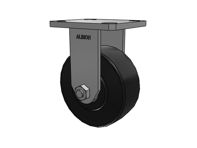 110 Series Kingpinless Top Plate Rigid Caster with 5 x 2 Black Polymer NX - Trionix High Impact Polymer Wheel
