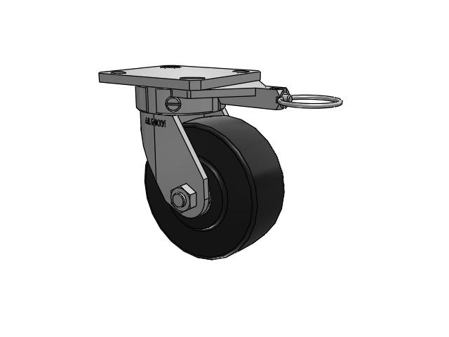 110 Series Kingpinless Top Plate Swivel Caster with 5 x 2 Black Polymer NX - Trionix High Impact Polymer Wheel