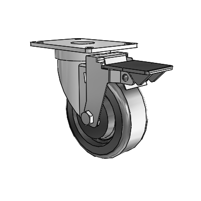 S30 Series Top Plate Stainless Steel Swivel Caster with 4 x 1.5 Phenolic Wheel and PosiLoc Brake