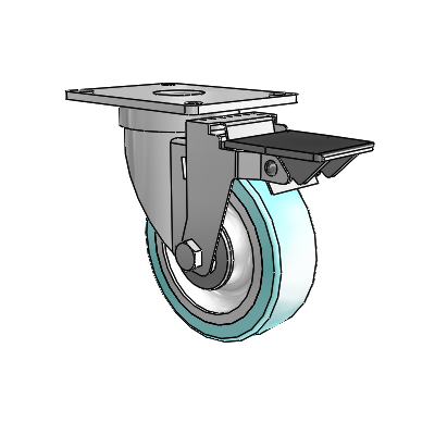 S30 Series Top Plate Stainless Steel Swivel Caster with 4 x 1.25 Advantage Health Wheel and PosiLoc Brake