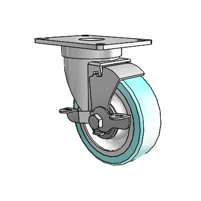 S30 Series Top Plate Stainless Steel Swivel Caster with 4 x 1.25 Advantage Health Wheel and VertiLoc Brake