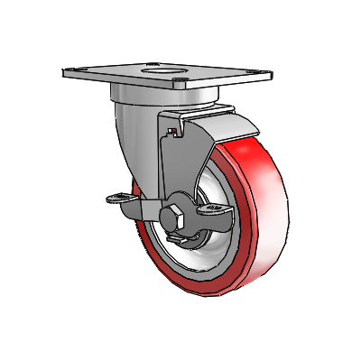 S30 Series Top Plate Stainless Steel Swivel Caster with 4 x 1.25 Advantage Heat (Flat) Wheel and VertiLoc Brake