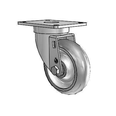 S30 Series Top Plate Stainless Steel Swivel Caster with 4 x 1.25 PolyLock (Grey) Wheel
