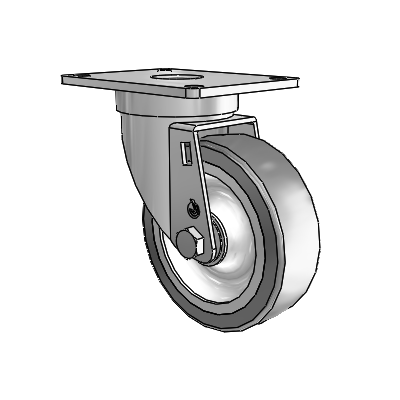 S30 Series Top Plate Stainless Steel Swivel Caster with 4 x 1.25 Advantage TPR (Flat) Wheel