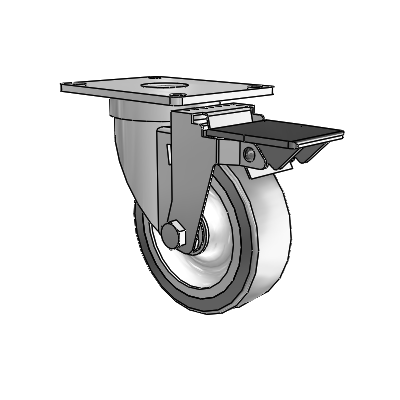 S30 Series Top Plate Stainless Steel Swivel Caster with 4 x 1.25 Advantage TPR (Flat) Wheel and PosiLoc Brake