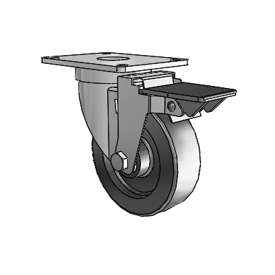 S30 Series Top Plate Stainless Steel Swivel Caster with 4 x 1.25 Polyolefin Wheel and PosiLoc Brake