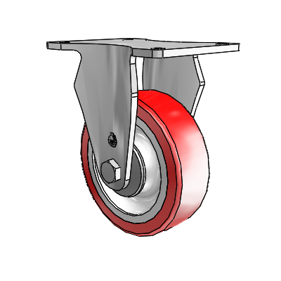 S30 Series Top Plate Stainless Steel Rigid Caster with 4 x 1.25 Advantage Heat (Flat) Wheel