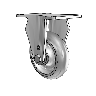 S30 Series Top Plate Stainless Steel Rigid Caster with 4 x 1.25 Advantage TPR (Round) Wheel