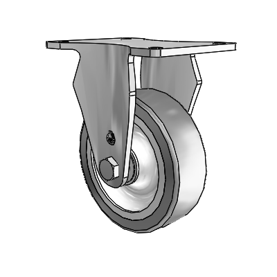 S30 Series Top Plate Stainless Steel Rigid Caster with 4 x 1.25 Advantage TPR (Flat) Wheel
