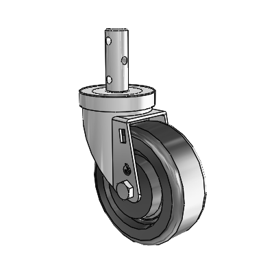 S30 Series Round Stem Stainless Steel Swivel Caster with 4 x 1.5 Phenolic Wheel