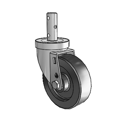 S30 Series Round Stem Stainless Steel Swivel Caster with 4 x 1.25 Polyolefin Wheel