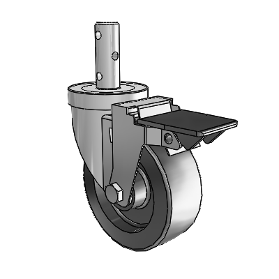 S30 Series Round Stem Stainless Steel Swivel Caster with 4 x 1.5 Hi-Temp Resin Wheel and PosiLoc Brake