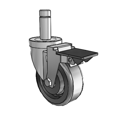 S30 Series Grip Ring Stainless Steel Swivel Caster with 4 x 1.5 Phenolic Wheel and PosiLoc Brake