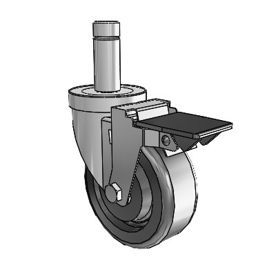 S30 Series Grip Ring Stainless Steel Swivel Caster with 4 x 1.5 Phenolic Wheel and PosiLoc Brake