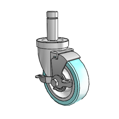 S30 Series Grip Ring Stainless Steel Swivel Caster with 4 x 1.25 Advantage Health Wheel and VertiLoc Brake
