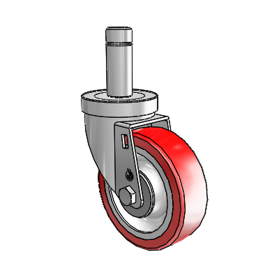 S30 Series Grip Ring Stainless Steel Swivel Caster with 4 x 1.25 Advantage Heat (Flat) Wheel