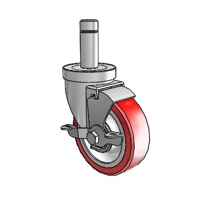S30 Series Grip Ring Stainless Steel Swivel Caster with 4 x 1.25 Advantage Heat (Flat) Wheel and VertiLoc Brake