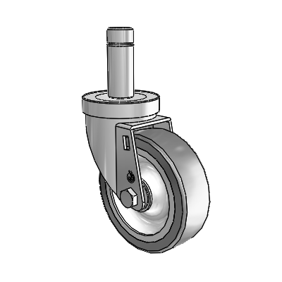 S30 Series Grip Ring Stainless Steel Swivel Caster with 4 x 1.25 Advantage TPR (Flat) Wheel