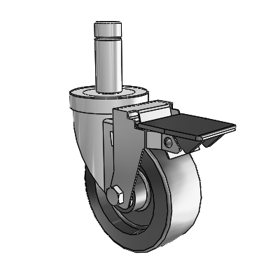 S30 Series Grip Ring Stainless Steel Swivel Caster with 4 x 1.5 Hi-Temp Resin Wheel and PosiLoc Brake