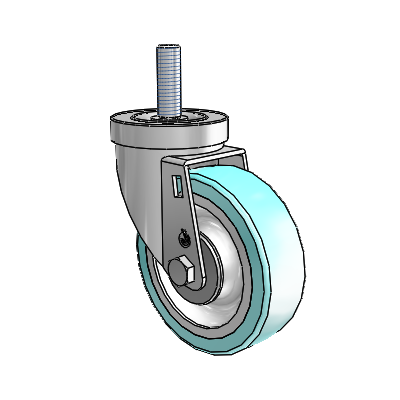 S30 Series Threaded Stem Stainless Steel Swivel Caster with 4 x 1.25 Advantage Health Wheel