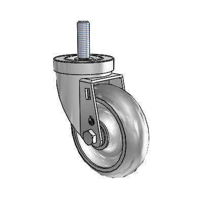 S30 Series Threaded Stem Stainless Steel Swivel Caster with 4 x 1.25 Advantage TPR (Round) Wheel