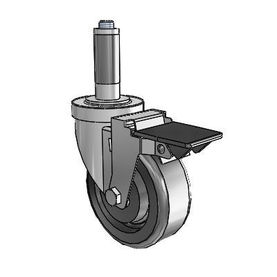 S30 Series Expanding Adapter Stainless Steel Swivel Caster with 4 x 1.5 Phenolic Wheel and PosiLoc Brake
