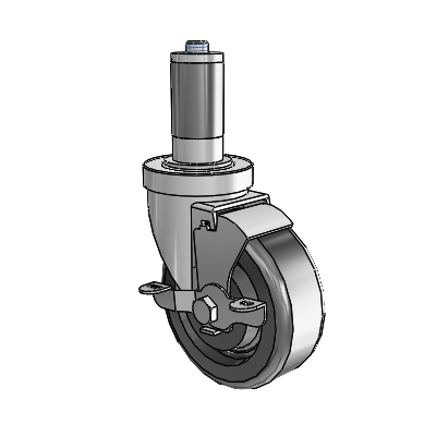S30 Series Expanding Adapter Stainless Steel Swivel Caster with 4 x 1.5 Phenolic Wheel and VertiLoc Brake