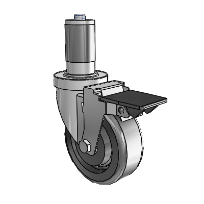 S30 Series Expanding Adapter Stainless Steel Swivel Caster with 4 x 1.5 Phenolic Wheel and PosiLoc Brake