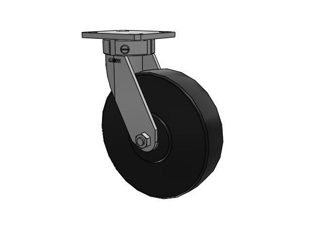 110 Series Kingpinless Top Plate Swivel Caster with 8 x 2 Black Polymer NX - Trionix High Impact Polymer Wheel