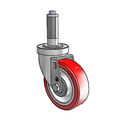 S30 Series Expanding Adapter Stainless Steel Swivel Caster with 4 x 1.25 Advantage Heat (Flat) Wheel