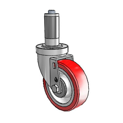 S30 Series Expanding Adapter Stainless Steel Swivel Caster with 4 x 1.25 Advantage Heat (Flat) Wheel