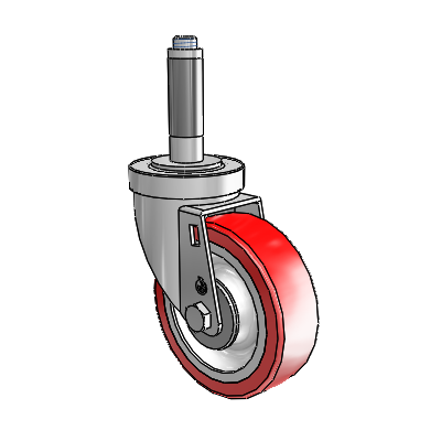 S30 Series Expanding Adapter Stainless Steel Swivel Caster with 4 x 1.25 Advantage Heat (Flat) Wheel