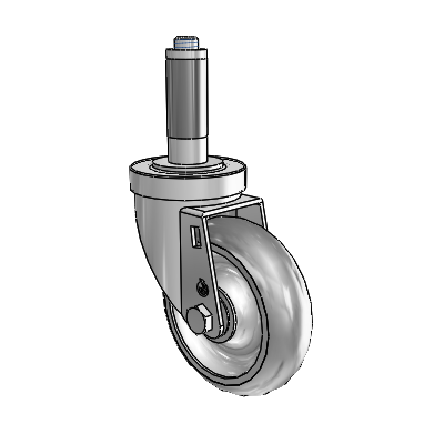 S30 Series Expanding Adapter Stainless Steel Swivel Caster with 4 x 1.25 PolyLock (Grey) Wheel