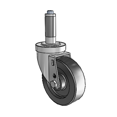 S30 Series Expanding Adapter Stainless Steel Swivel Caster with 4 x 1.25 Polyolefin Wheel