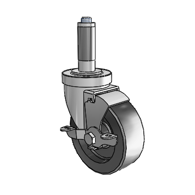 S30 Series Expanding Adapter Stainless Steel Swivel Caster with 4 x 1.5 Hi-Temp Resin Wheel and VertiLoc Brake