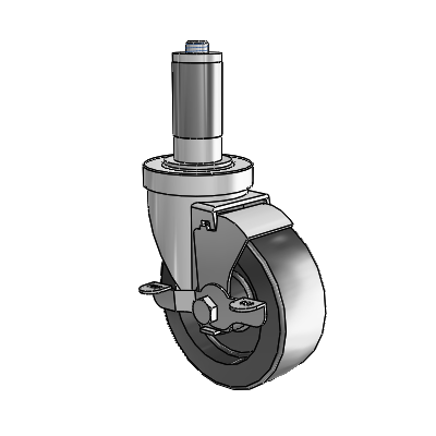S30 Series Expanding Adapter Stainless Steel Swivel Caster with 4 x 1.5 Hi-Temp Resin Wheel and VertiLoc Brake