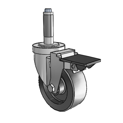 S30 Series Expanding Adapter Stainless Steel Swivel Caster with 4 x 1.5 Hi-Temp Resin Wheel and PosiLoc Brake