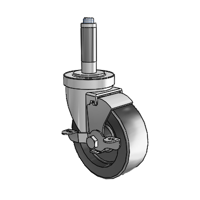 S30 Series Expanding Adapter Stainless Steel Swivel Caster with 4 x 1.5 Hi-Temp Resin Wheel and VertiLoc Brake